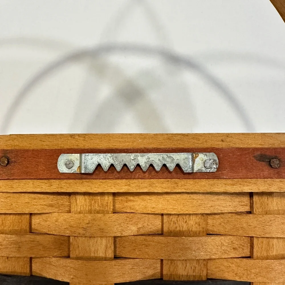 Longaberger Handwoven Wall Hanging‎ Basket 1993 Brown Navy Accents | Farmhouse